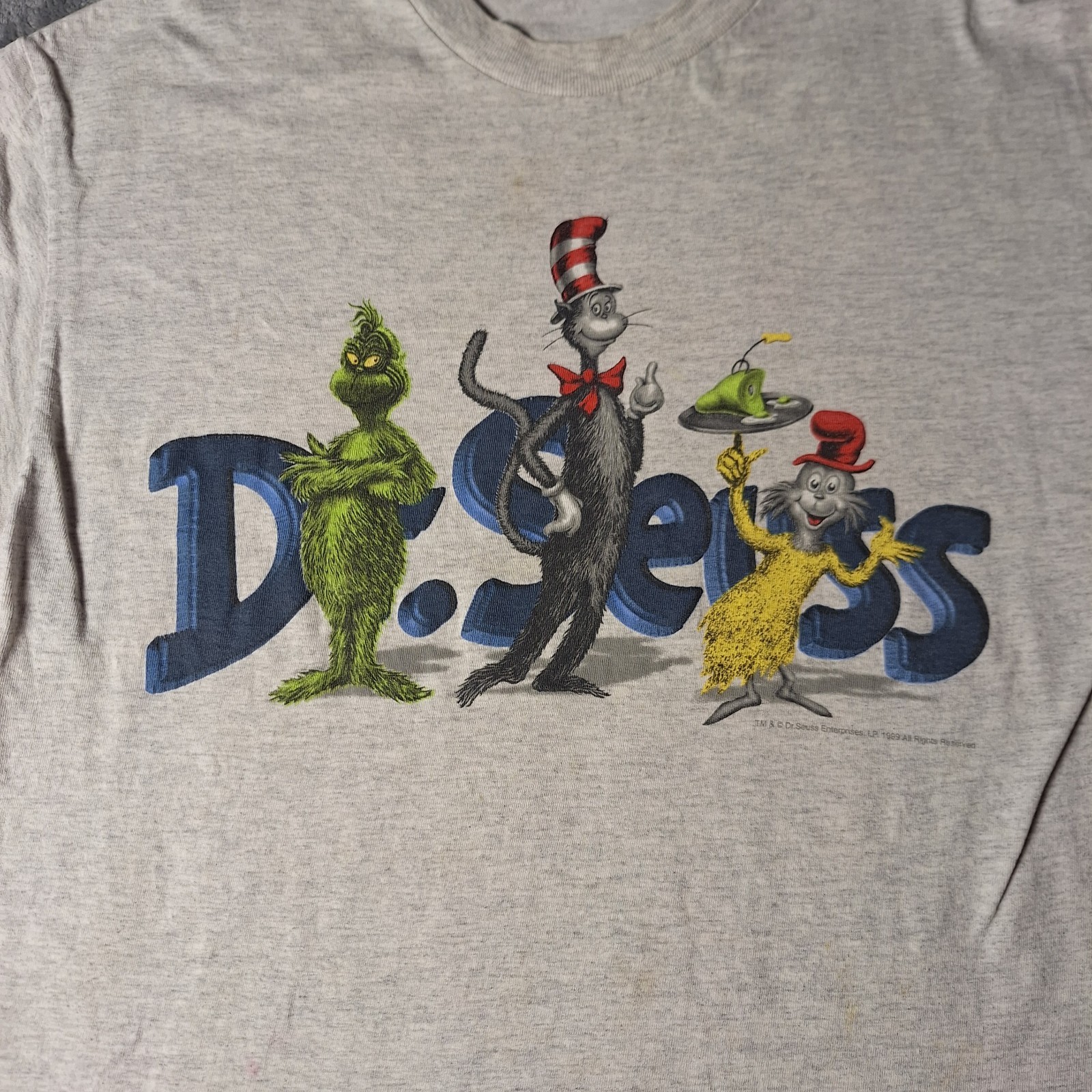 Vintage 1999 Dr Seuss T-Shirt Large Grinch Cat in the Hat Green Eggs & Ham gallery