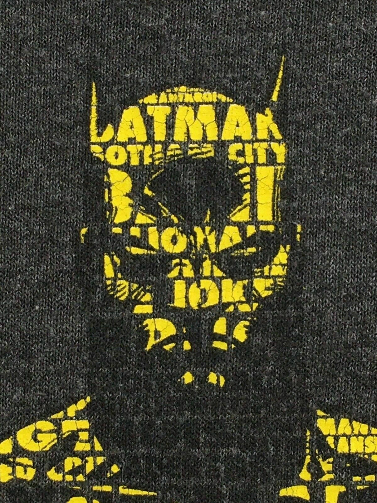 Batman Dark Knight DC Comics Mens Graphic Tshirt Gray and Yellow Size Large gallery