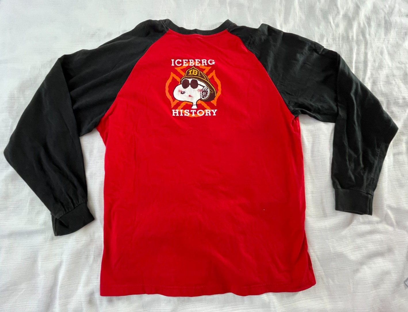 Vintage Iceberg History Peanuts Snoopy Men's Long Sleeve Shirt Size XXL ST45 gallery