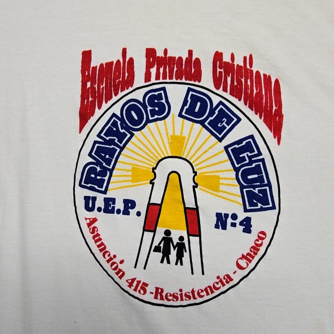 Vintage Rayos De Luz Graphic Tee 1st Grade Christian School White XXL Shirt 90s gallery
