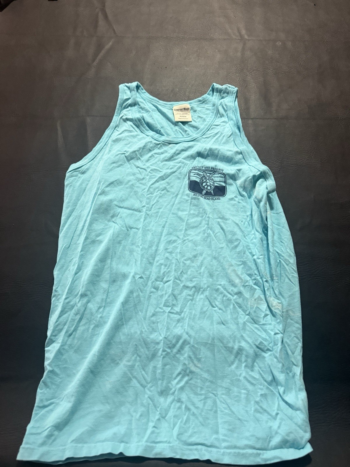 ComfortWash Men's Blue M Cotton Knit Tank Top Protect & Preserve Hilton Head gallery