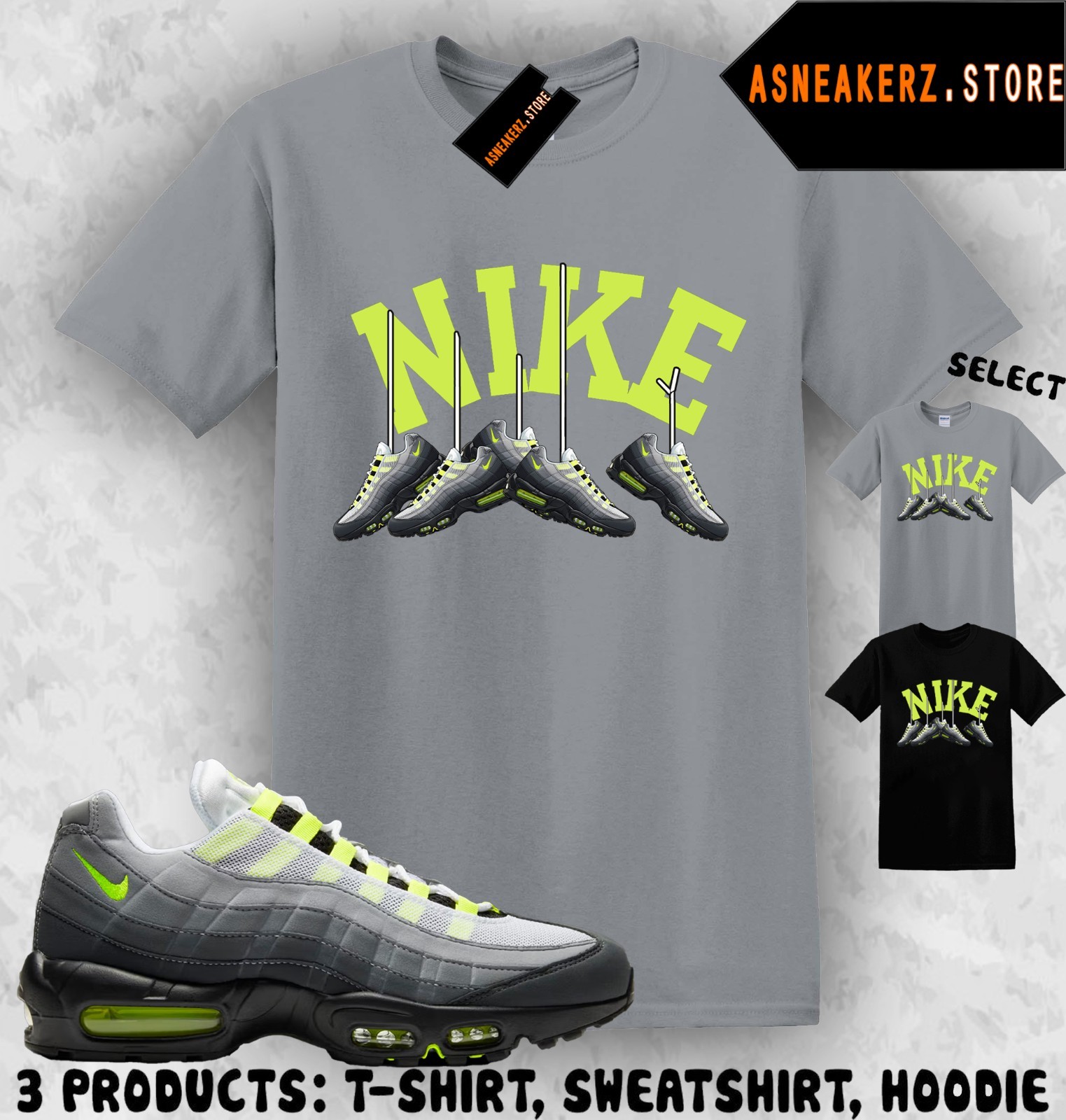 Shirt Matching AM 95 Big Bubble Neon 2026 To Match Sneaker Shoe Hanging T-Shirt gallery