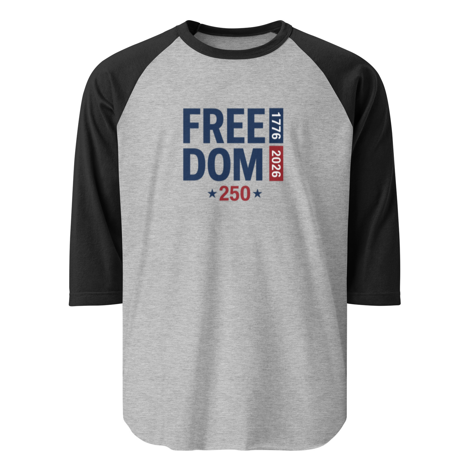 FREE-DOM 250 1776 - 2026 3/4 sleeve raglan shirt gallery