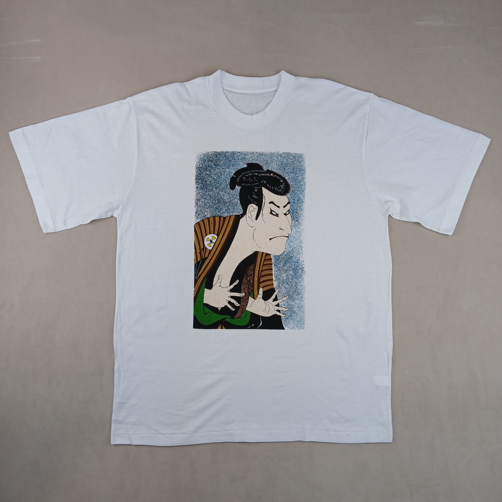 VTG Kabuki Sharaku Small Mens T Shirt Single Stitch Boxy Drop Shoulder 21×28