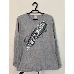 Nike Hoops Long Sleeve Graphic Tee Gray Basketball Shirt Y2K Silver Tag Mens L