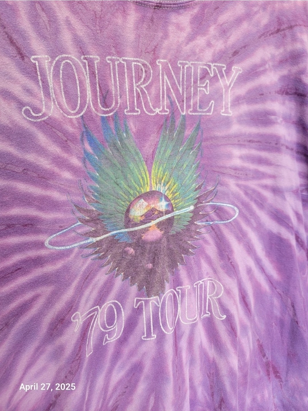 JOURNEY '79 Tour GRAPHIC T-Shirt Size 3XL TIE DYE Short Sleeves BAND Crew ROCK gallery