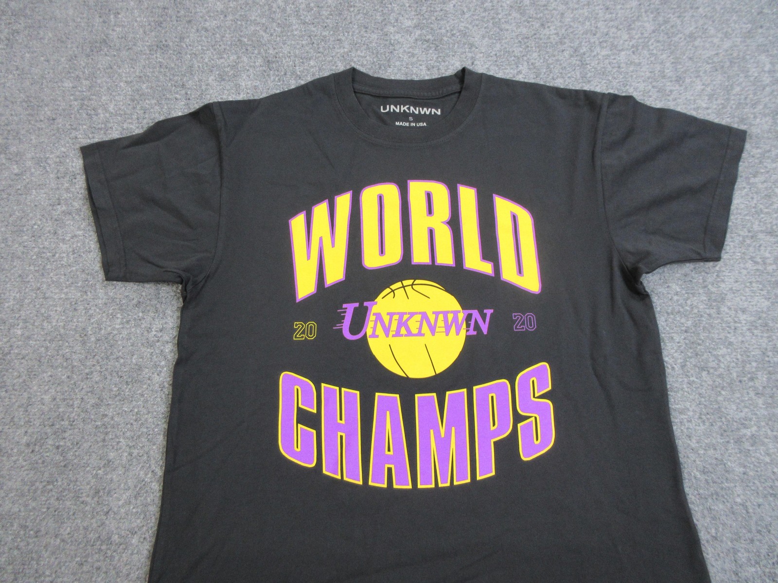 UNKNWN Shirt Mens Small Black World Champs Basketball Graphic Tee Made In USA gallery
