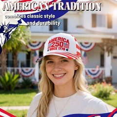 American Flag Hat Baseball Cap for Men Boys, Adjustable Patriotic Hat, Father…