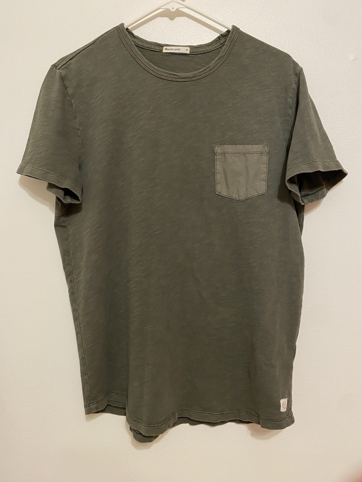 Marine Layer Vintage Heavy Slub Pocket T Shirt Mens Medium Green Cotton Casual
