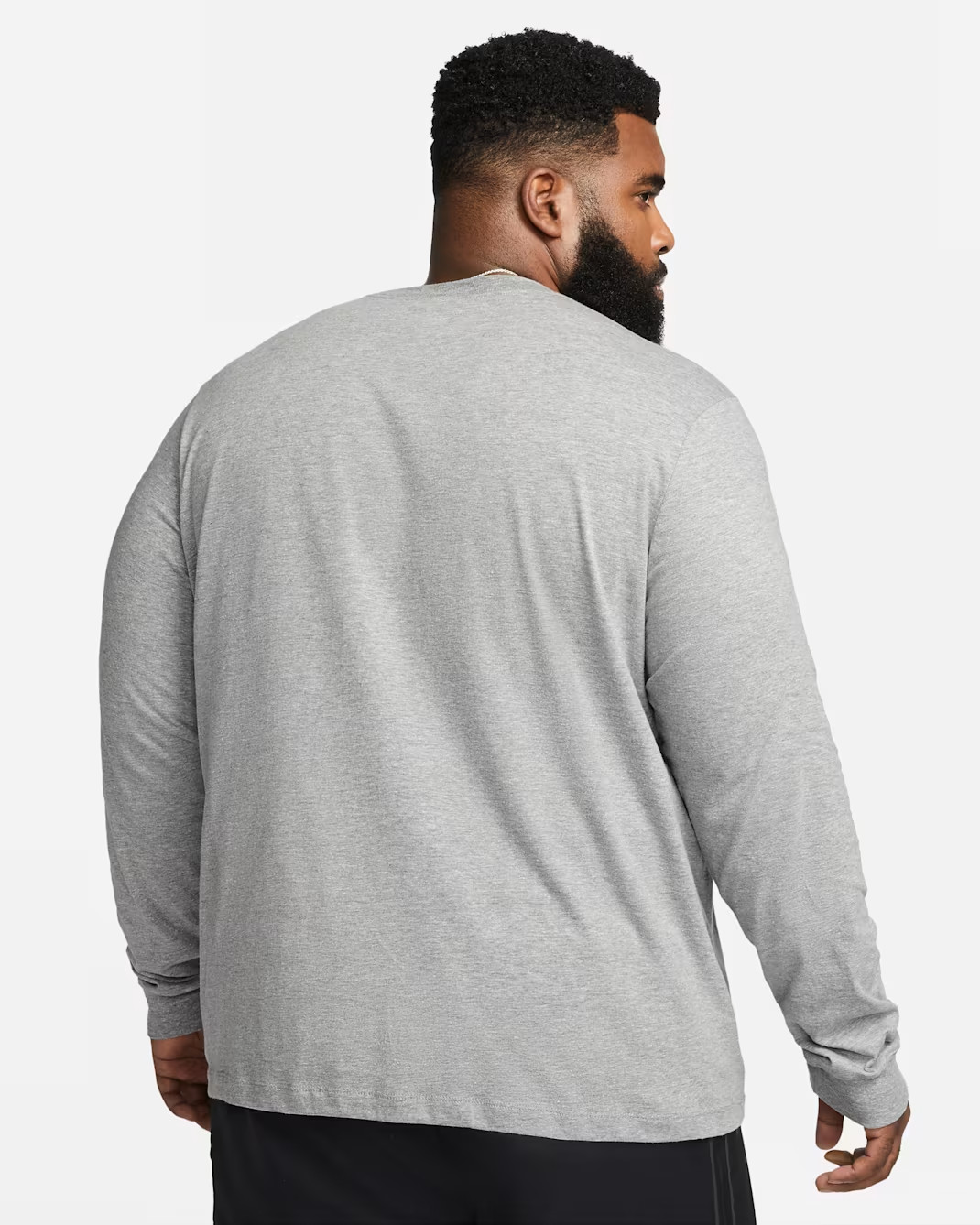Nike Sportswear Club Men's Cotton Long-Sleeve T-Shirt Gray size L XL 2XL gallery