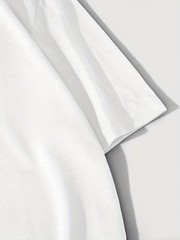 Men’s Casual T-Shirt – Solid Color, Round Neck, Machine Washable Polyester