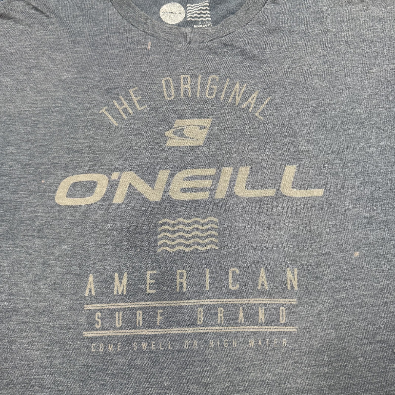 O'neill Mens Shirt Size XL Gray Short Sleeve Crew Neck Graphic Tee Casual Surfer gallery