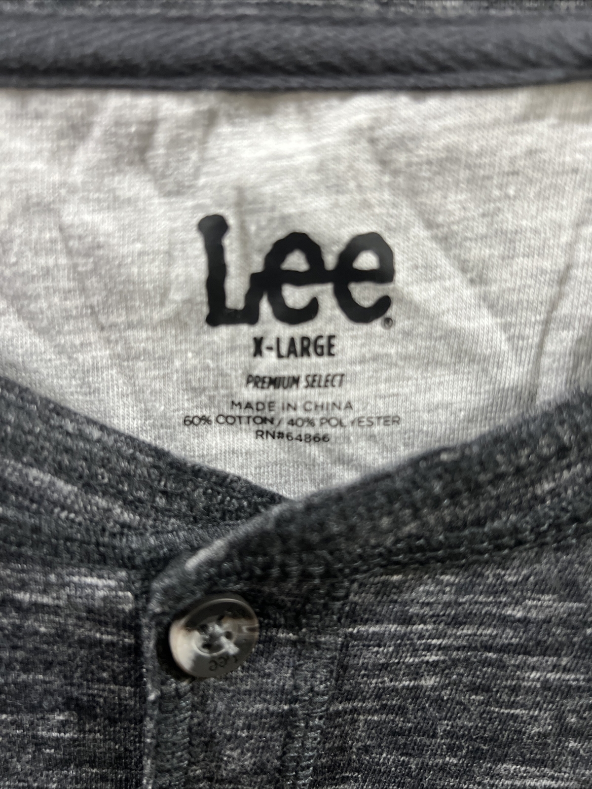 Lee Textured Comfort Henley Shirt Black Men's X-LARGE Stretch $45 gallery