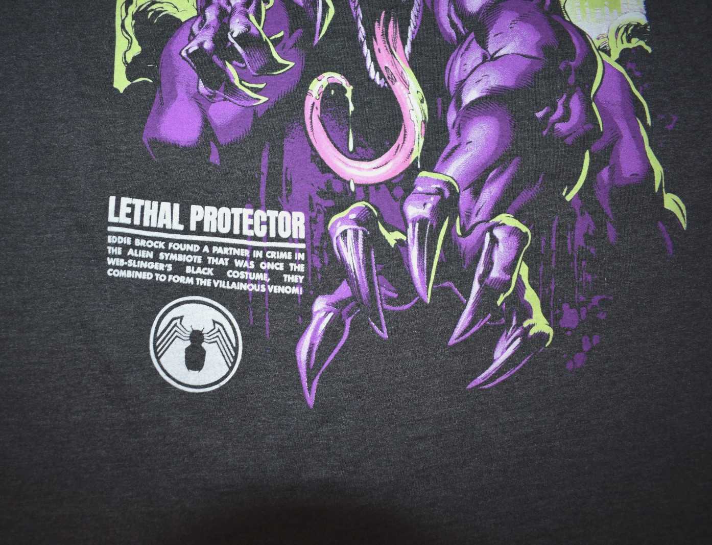 Marvel Mens Spider-Man (Front) Venom (Back) Charcoal Heather Shirt New S, M, L gallery