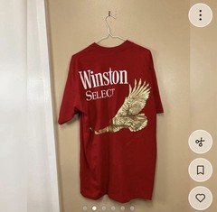 American Born Winston Select Red Graphic Eagle Pocket Cotton Men’s T-Shirt L