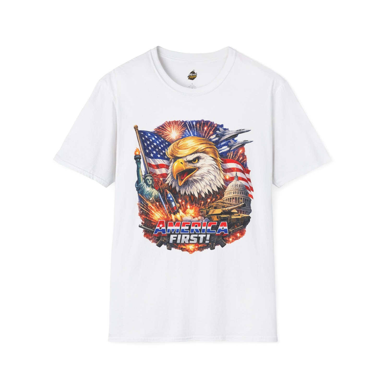 America First Eagle Shirt | Patriotic USA Trump Graphic Tee T-Shirt