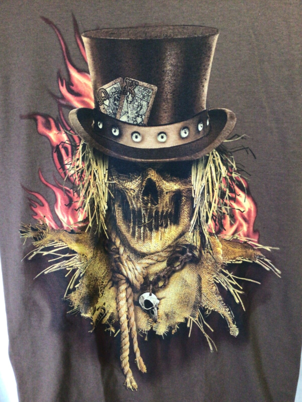 Halloween Skull Brown Small Cotton T Shirt T18 gallery