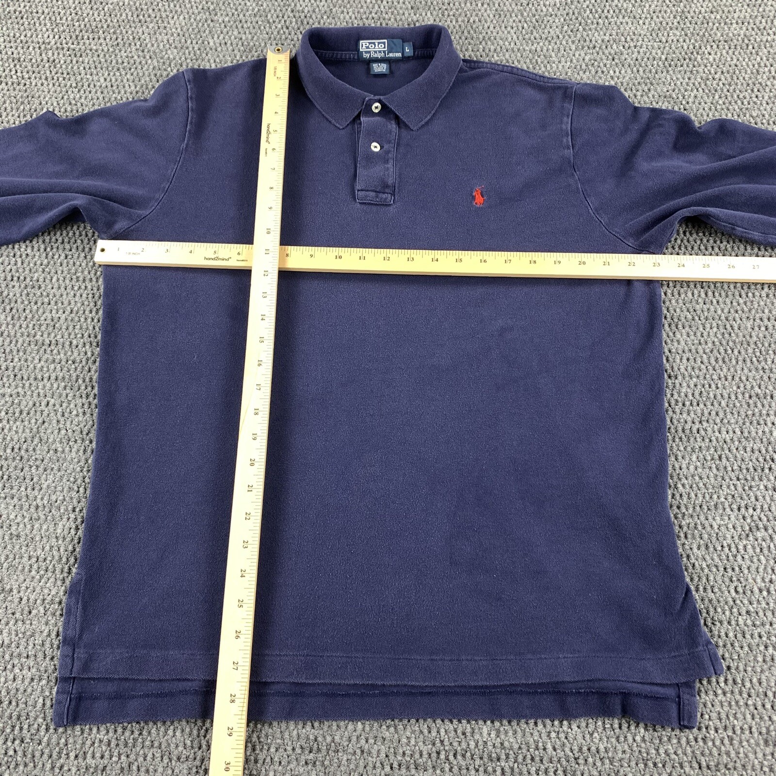 Polo Ralph Lauren Long Sleeve Blue Polo Dress Shirt Large Red Pony Casual Formal gallery