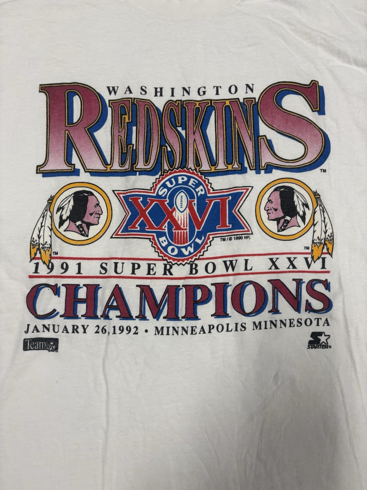 Vintage Hanes Heavyweight Washington Redskins Super Bowl Champions 1992 Shirt XL gallery