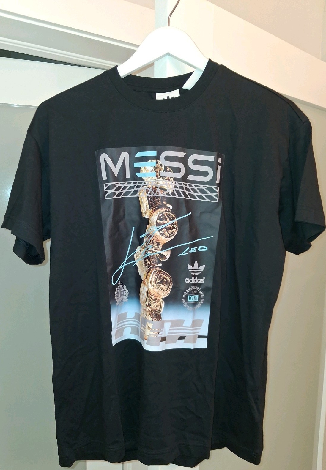 Kith & Messi For Adidas Football Graphic Tee + Sticker Sz Small Fast Shipping 🏆 gallery