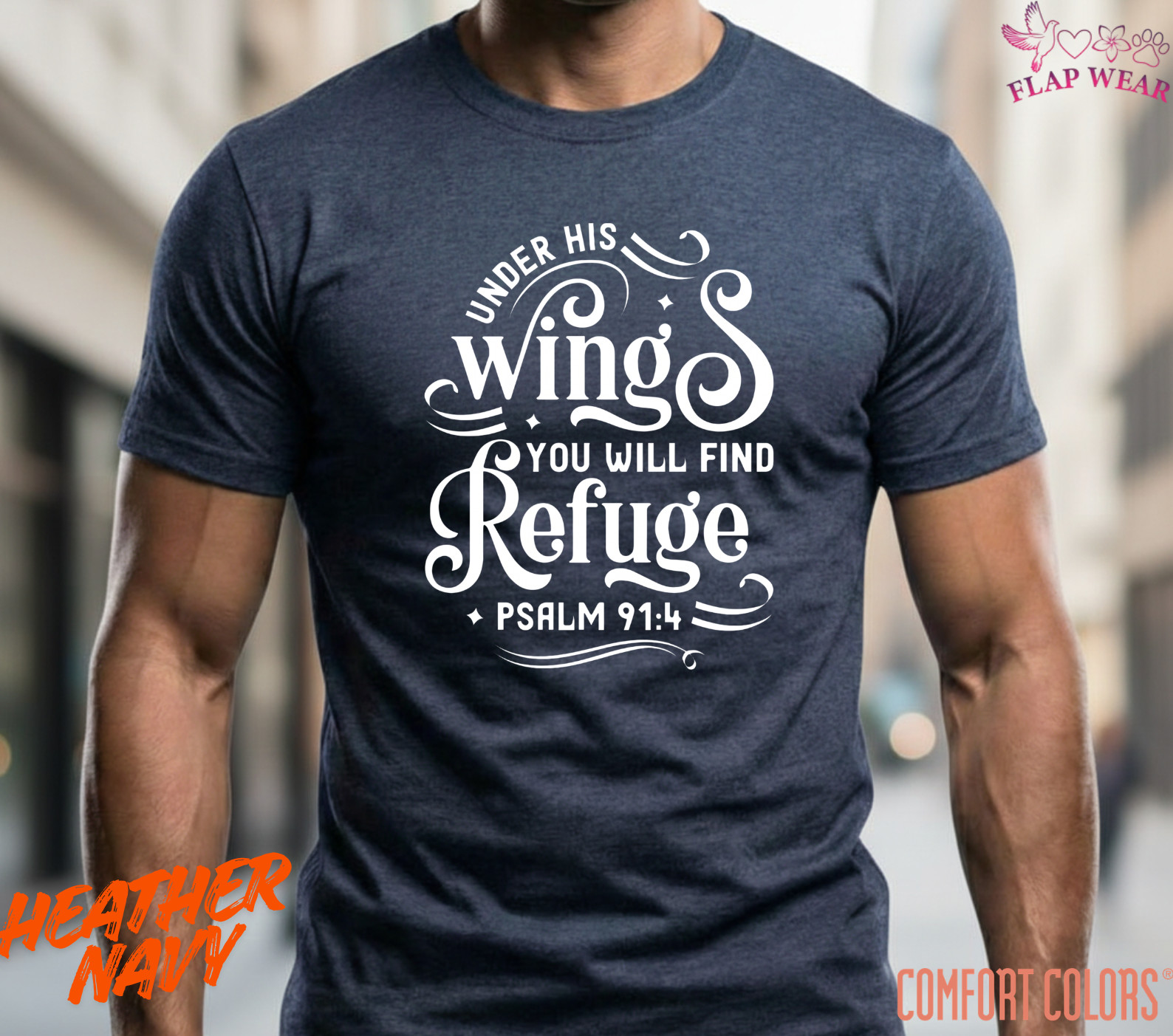 Unisex Psalm 91:4 Bible T-Shirt, Men T shirt,Women T shirt Gift Christian Top gallery