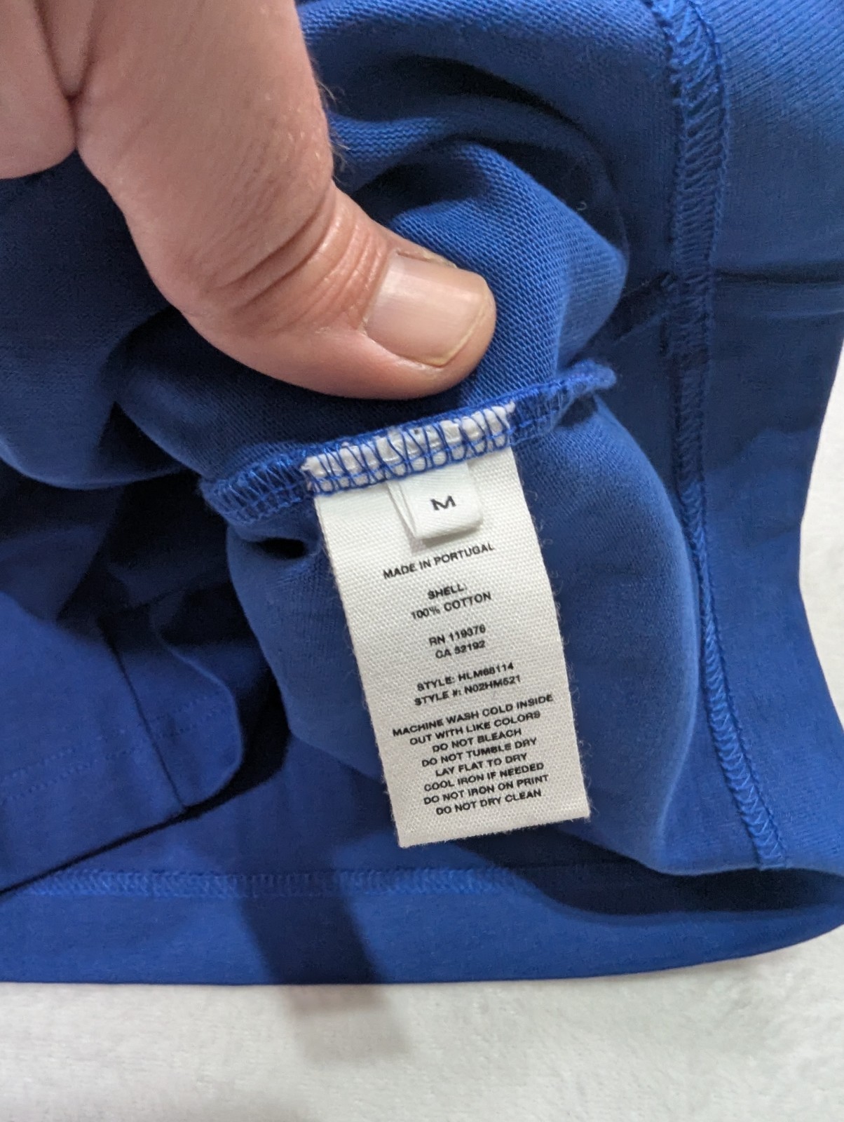 HELMUT LANG Cut Off Logo Shirt Mens Medium Blue Tee T-Shirt gallery