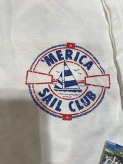 Chubbies T Shirt Mens Medium White America Sail Club Summer Preppy NWT