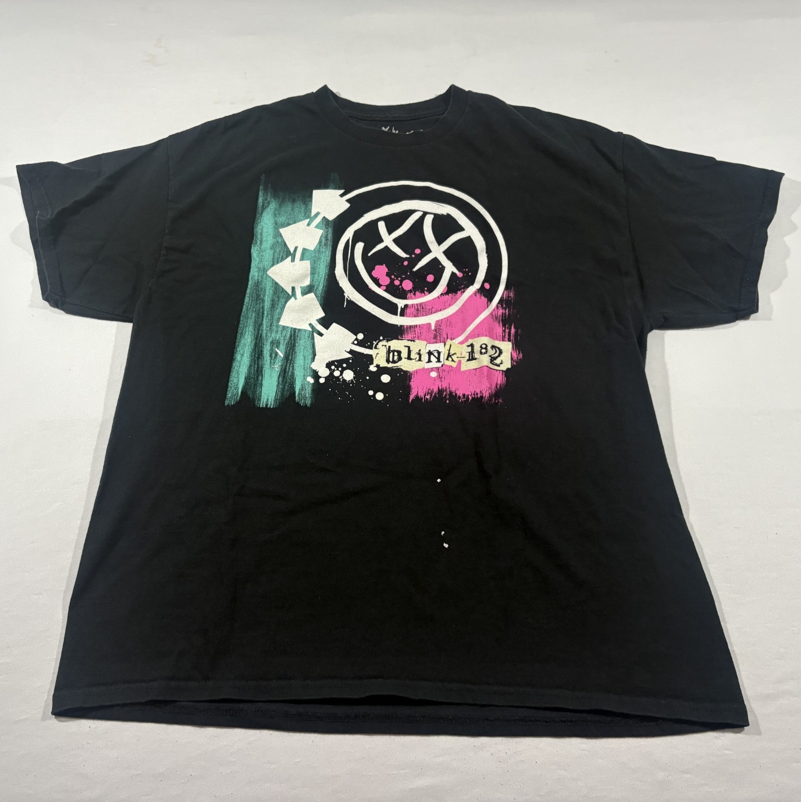 Blink 182 Band Tee Graphic Print Black Crew Short Sleeve Cotton Unisex Sz XL gallery