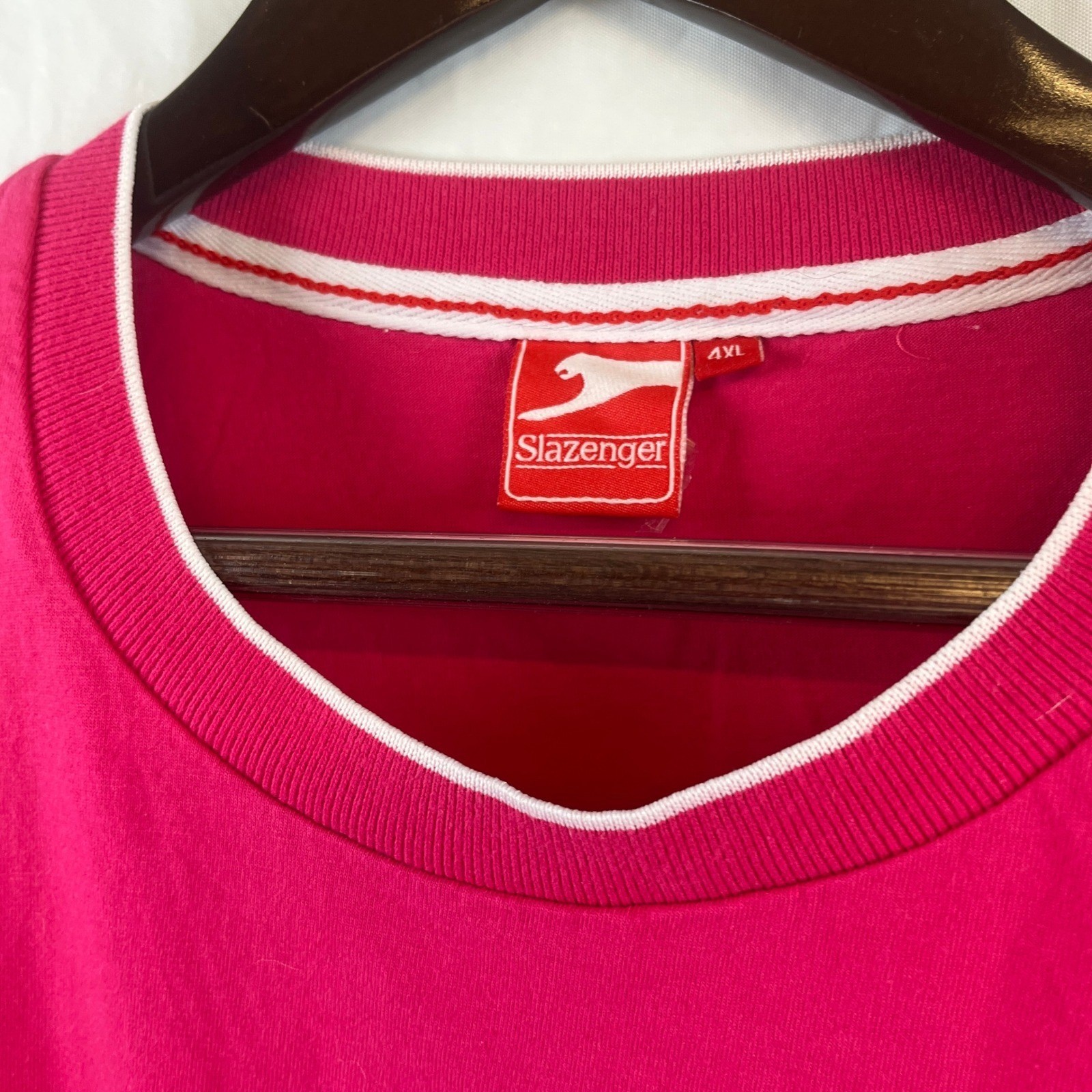 Slazenger Mens 4XL T Shirt Pink Short Sleeve Logo Big Tall Casual Tee Golf gallery