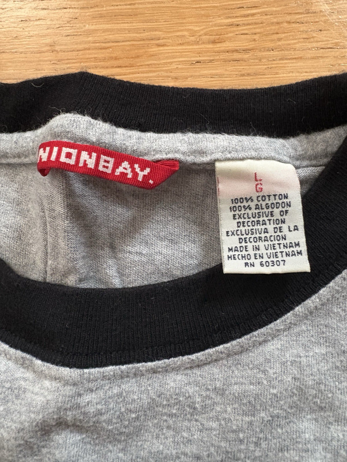 Vintage y2k Unionbay Ringer Tee T Shirt Surf Skate Muscle Tee Gray Adult Large gallery