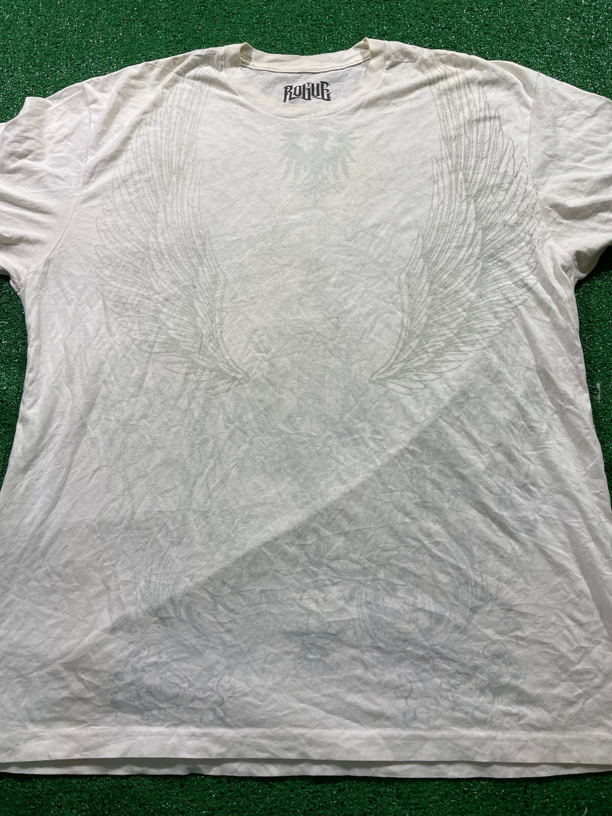 ROGUE Apparel Branding T-Shirt Sz 2XL White Y2K Style Worn gallery