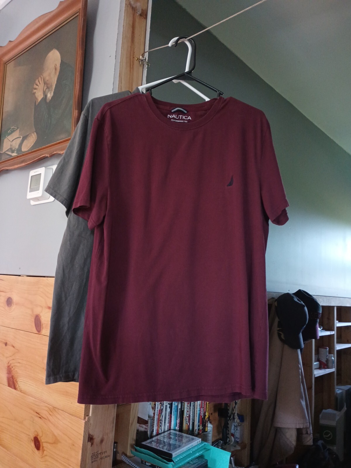 Men's Nautica Burgundy T Shirt Active Stretch Size Medium gallery