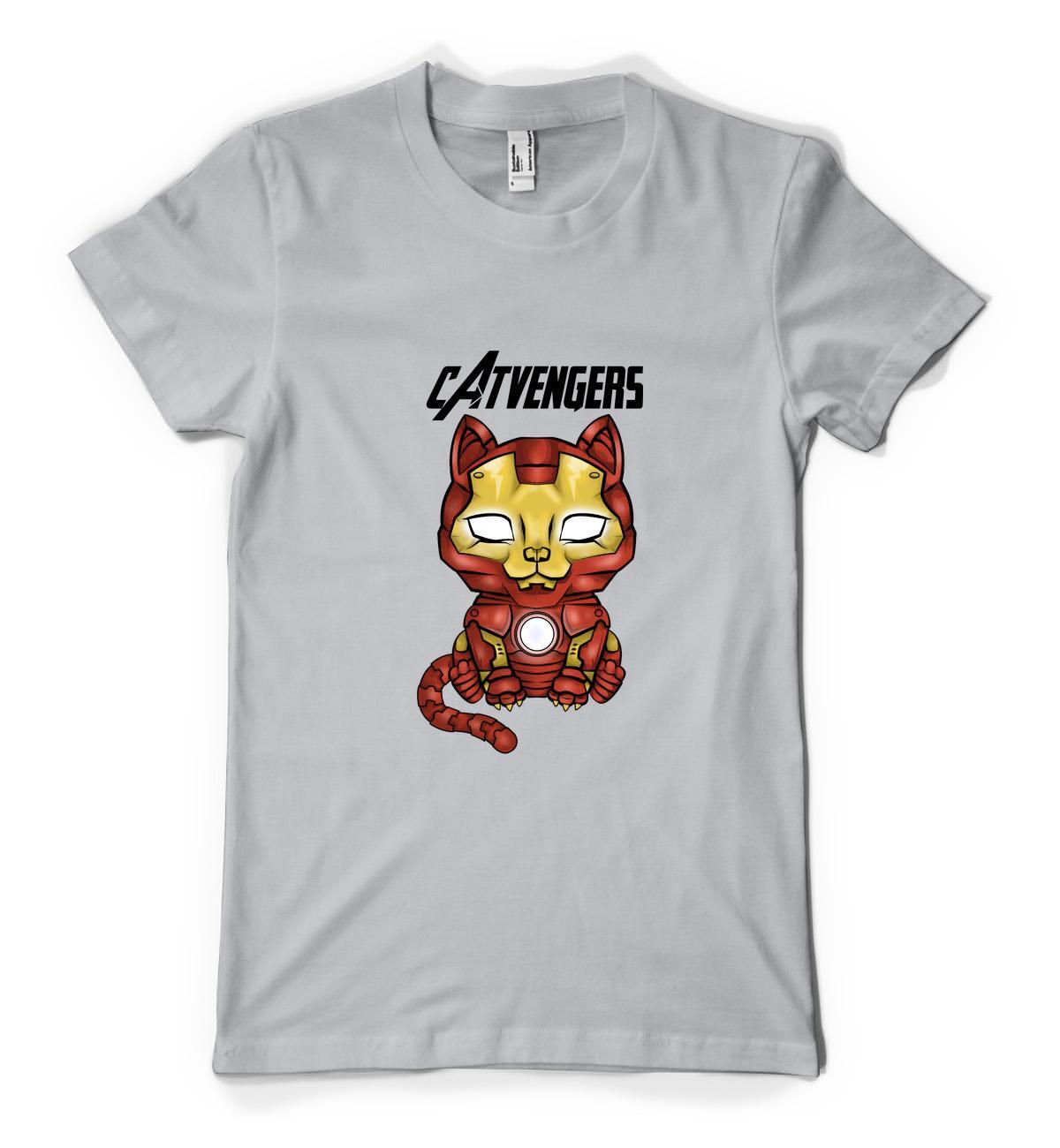 Catvengers Iron Man Cat Superhero Mashup Personalised Unisex Adult T Shirt gallery