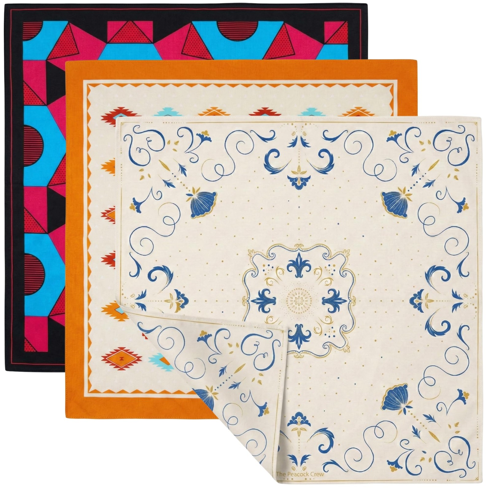 Premium Soft Cotton Bandanas Pack Men Women Paisley 22×22 Inches Headwear