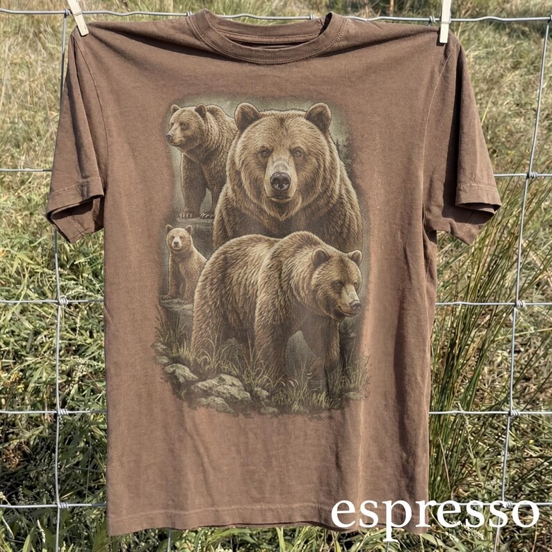 Vintage Bear Family Comfort Tee Forest Wildlife Nature Animal Soft Casual gallery