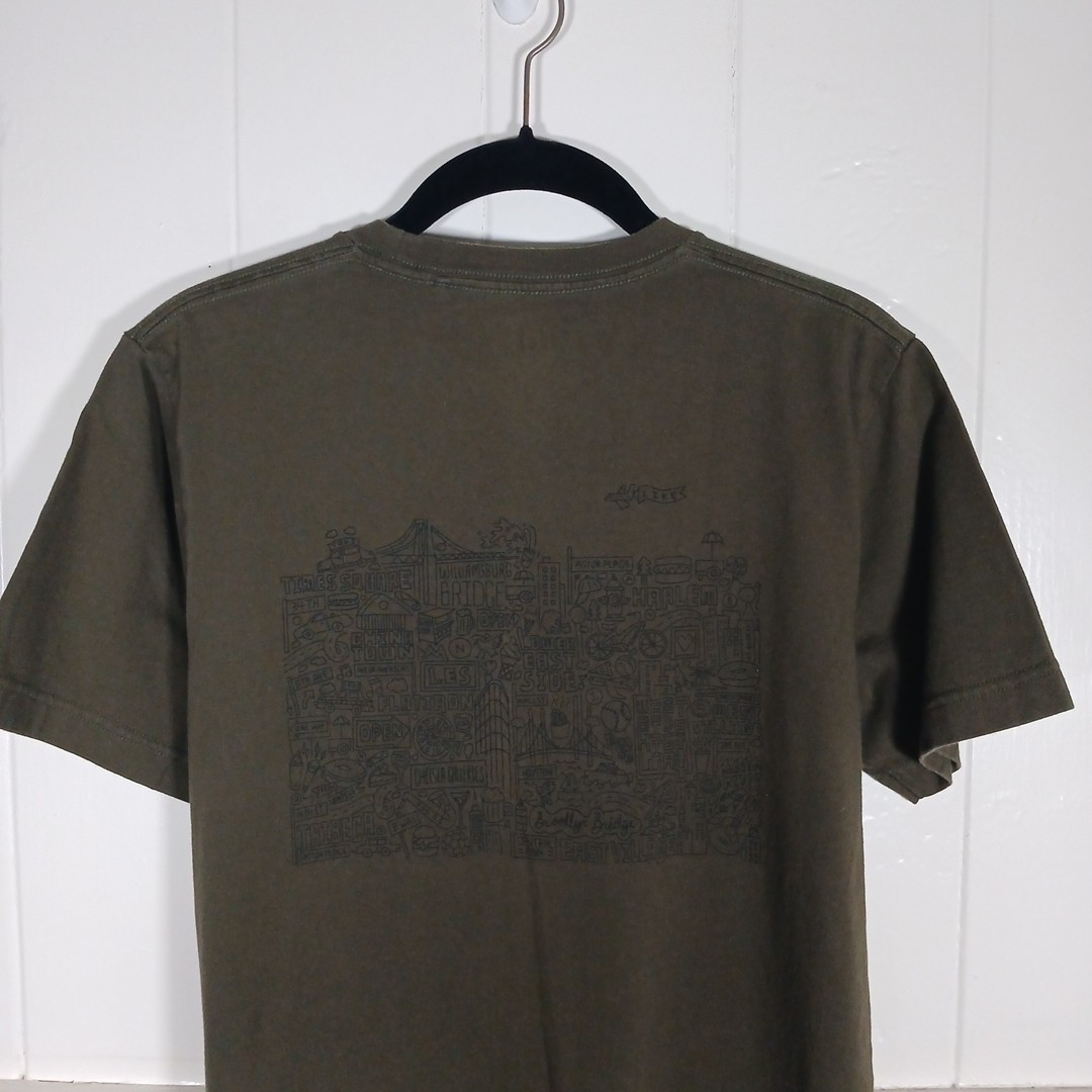 Uniqlo SPRZ NY × Timothy Goodman Shirt Men's XS Olive Graphic Pocket NYC Map Art gallery