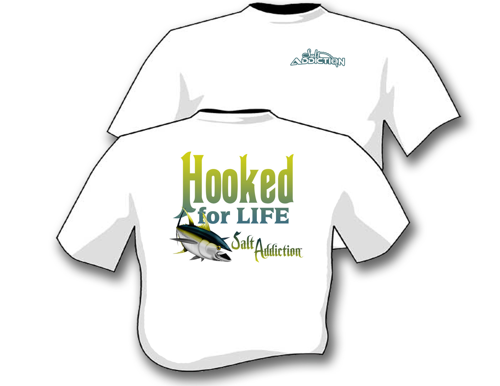 Fishing t shirt Salt Addiction Saltwater Ocean life Yellowfin offshore gallery