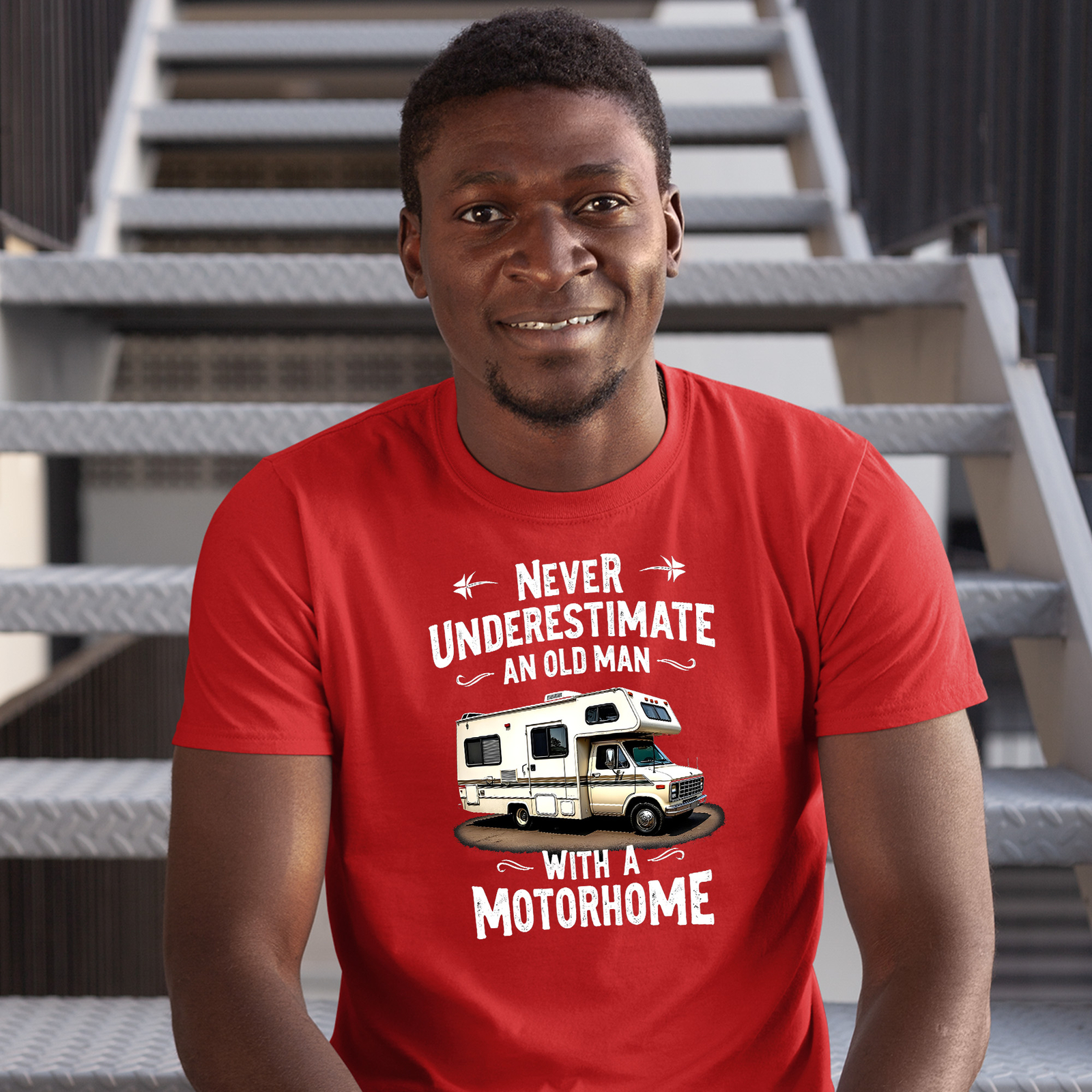 Old Man Motorhome Humour T Shirt Never Underestimate An Old Man With A Motorhome gallery