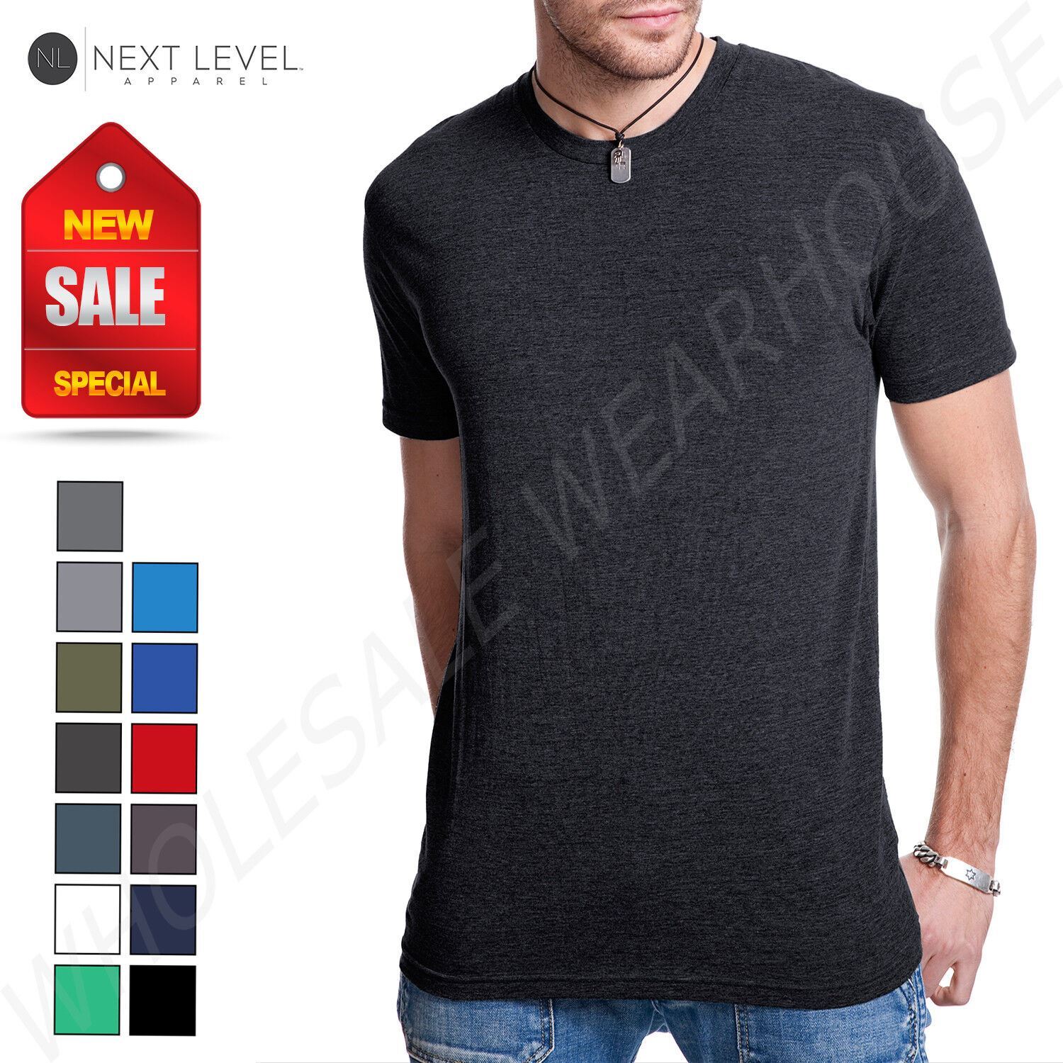 NEW Next Level Men's Premium Fit Triblend Crew T-Shirt M-6010 gallery