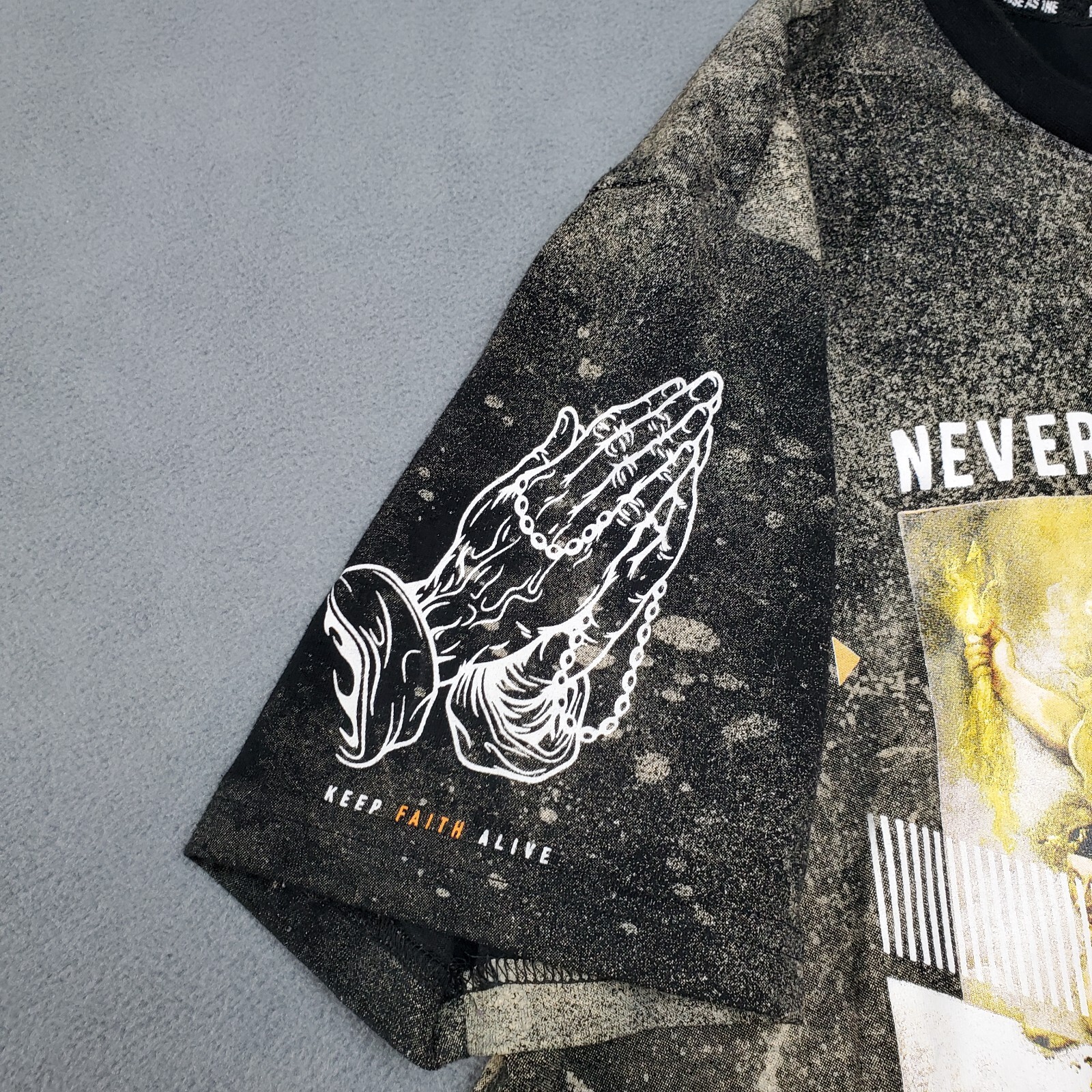 Rise As 1ne Shirt Mens Black Bleach Wash Kanye Yeezy Crewneck Never Surrender gallery