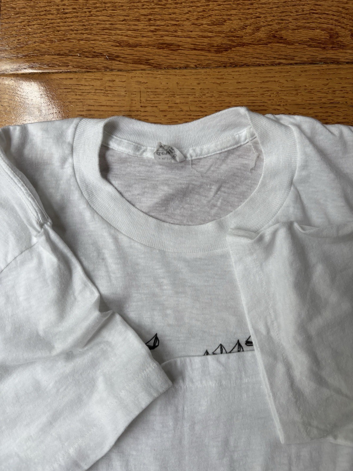 VTG 80’s Sailing Boats Funny Humor Fisherman Sail Ship White T Shirt devknit XXL gallery