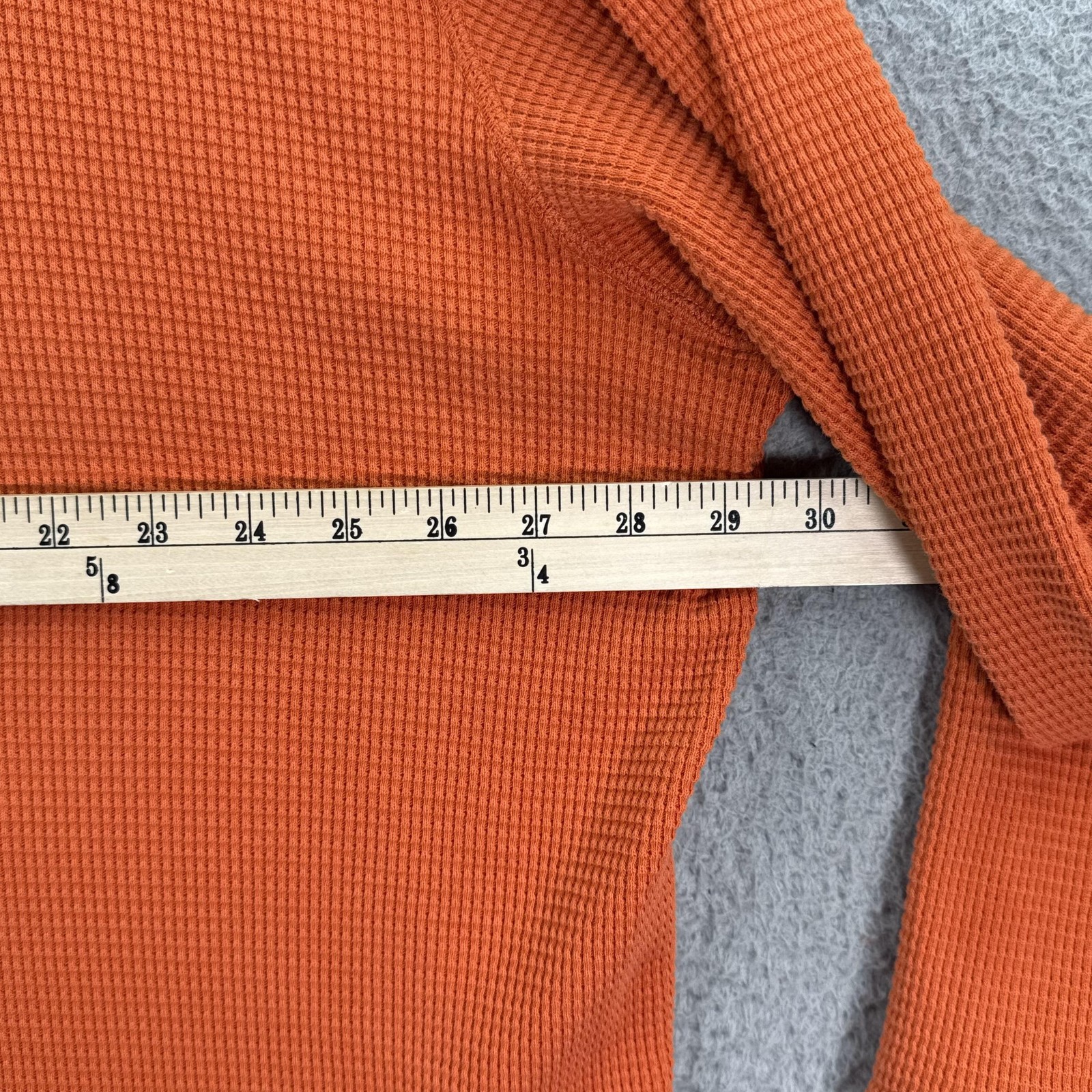Eddie Bauer Shirt Mens 2XL Orange Thermal Waffle Knit Henley Long Sleeve Casual gallery