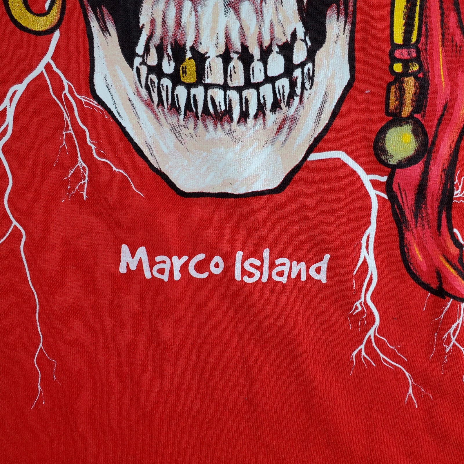 Gildan Shirt Mens XL Red Marco Island Florida Vacation Beach T-Shirt Buccaneer gallery