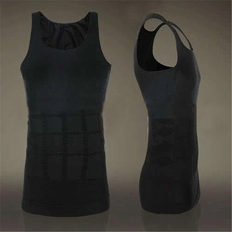 Men Slim Shirt Body Slimming Tummy Shaper Control Belly Underwear Vest Girdle US gallery