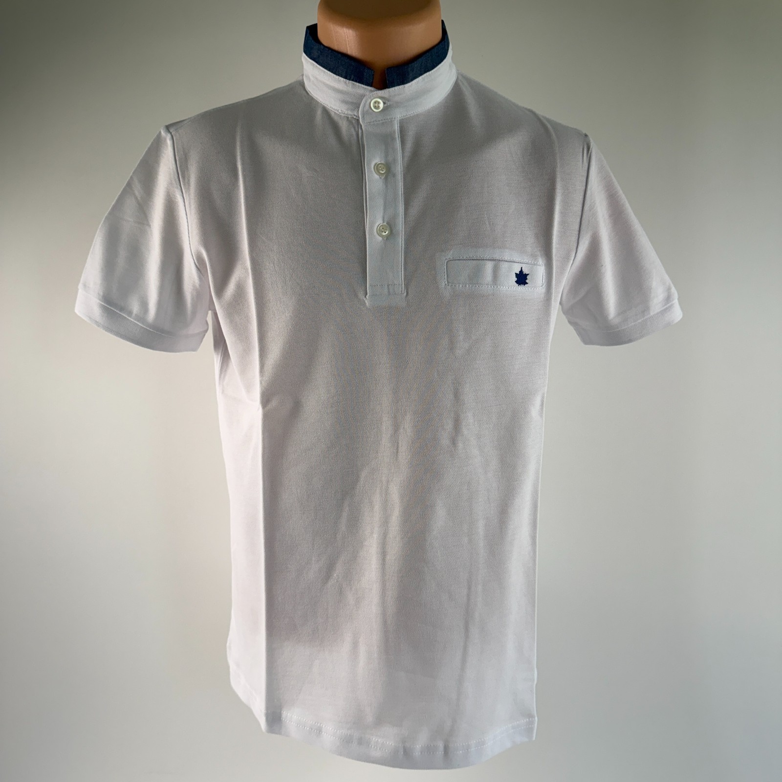 White by Nature Men 100% Cotton Short Sleeve High Neck T-Shirt White Size XL NWT