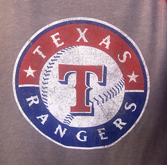 Wright & Ditson Texas Rangers 3/4 Length Sleeve T-Shirt Gray & Red Medium (4)
