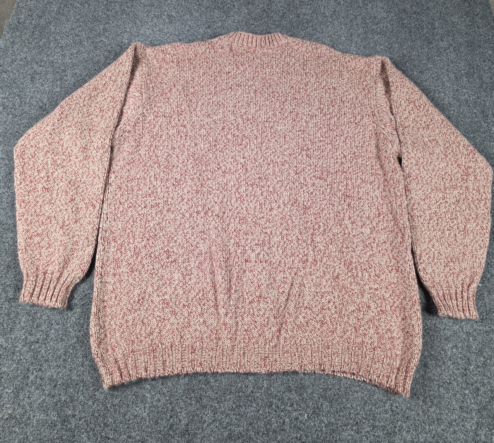 Clive Long Sleeve Crew Neck Sweater Mens Large Red Ivory Heathered gallery