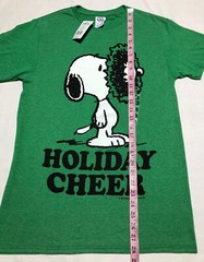 Peanuts Worldwide Snoopy Holiday Cheer Kelly Heather Green T-shirt Size S New