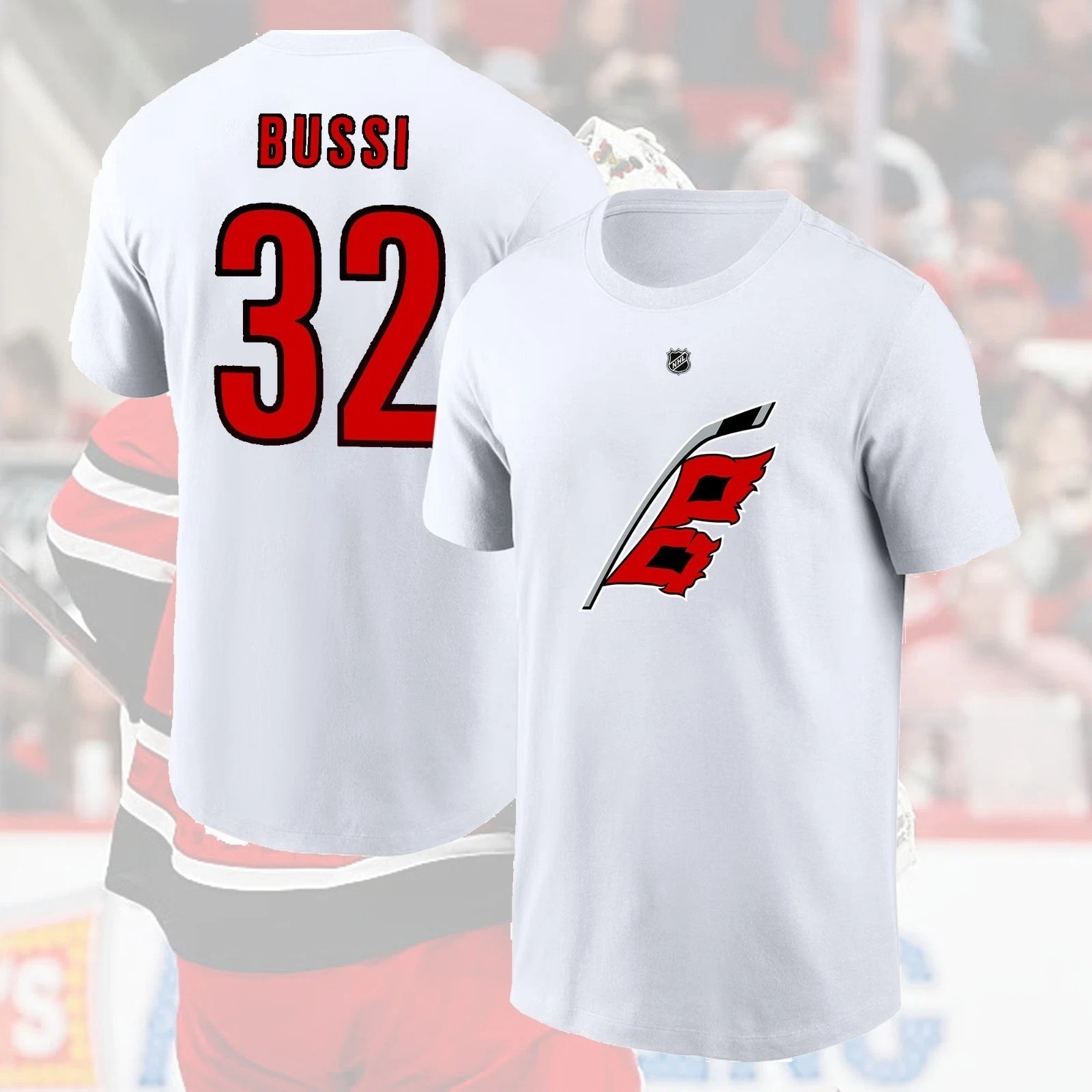 HOT! Brandon #32 Bussi Carolina Name & Number Player Fans Hurricane Gift gallery