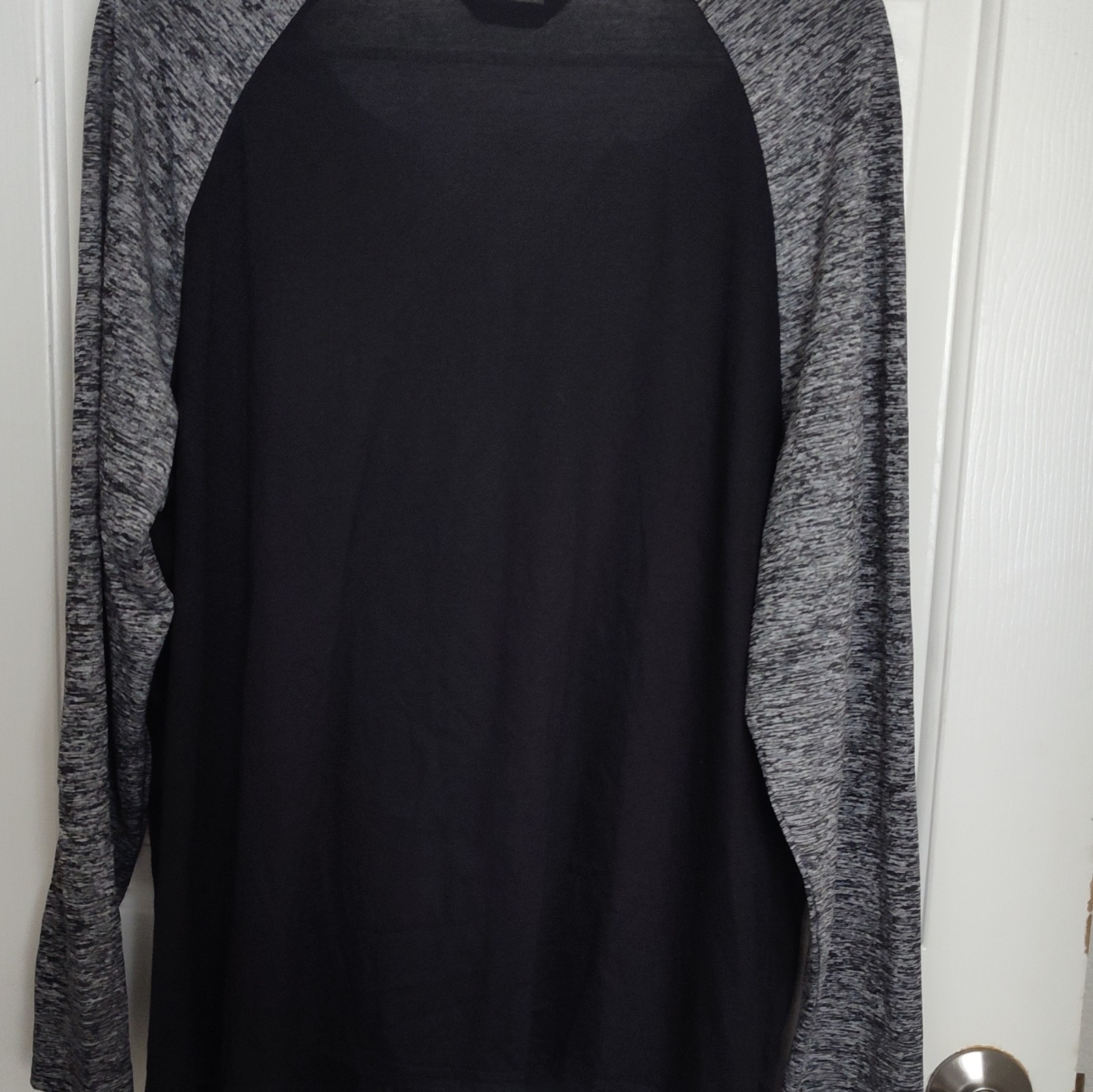 BloomChic Women's Long Sleeve T-Shirt Black Gray Cotton Blend Knit 3 Button gallery